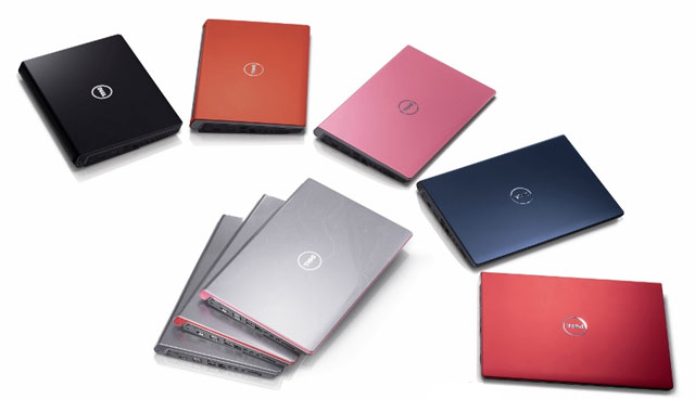 Laptops i forskellige farver